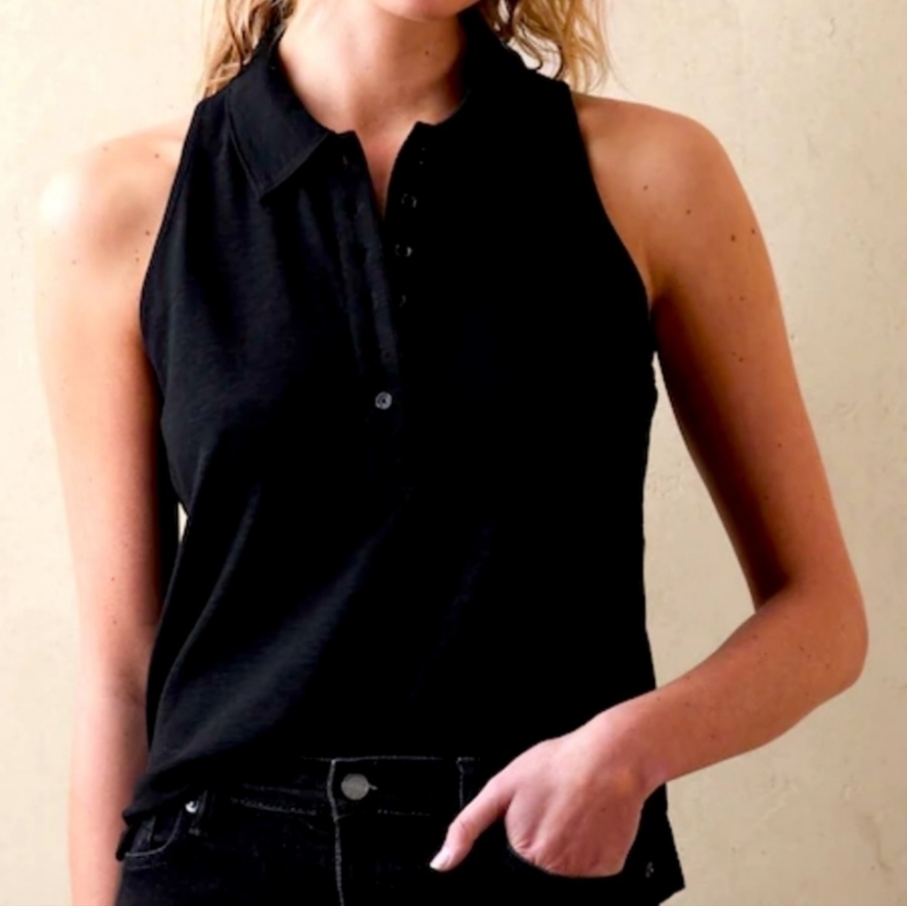 BANANA REPUBLIC SLUB RIBBED POLO TANK - Picture 7 of 8